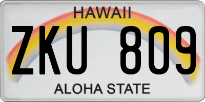 HI license plate ZKU809