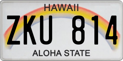 HI license plate ZKU814