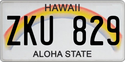 HI license plate ZKU829