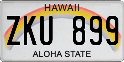 HI license plate ZKU899