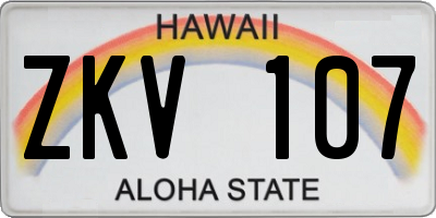 HI license plate ZKV107