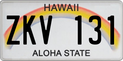 HI license plate ZKV131
