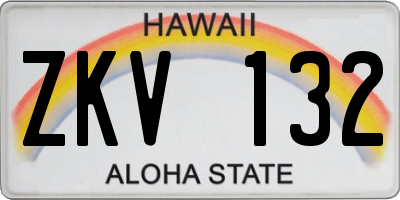 HI license plate ZKV132