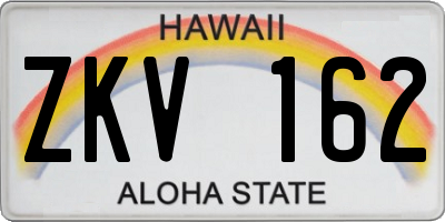 HI license plate ZKV162