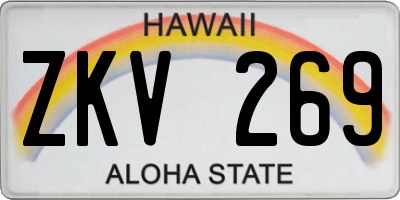 HI license plate ZKV269