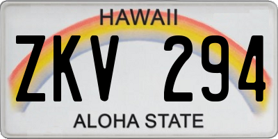 HI license plate ZKV294