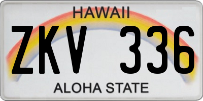 HI license plate ZKV336