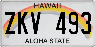 HI license plate ZKV493