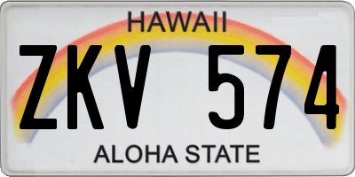 HI license plate ZKV574