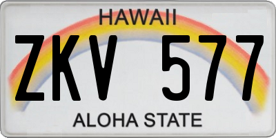 HI license plate ZKV577