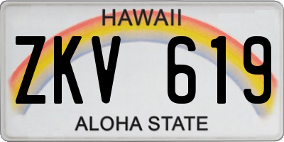 HI license plate ZKV619