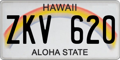 HI license plate ZKV620