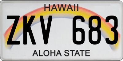 HI license plate ZKV683