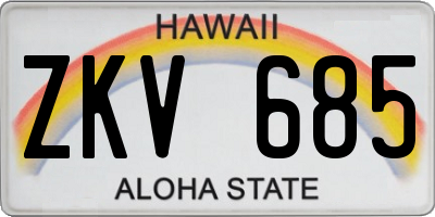 HI license plate ZKV685