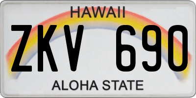 HI license plate ZKV690
