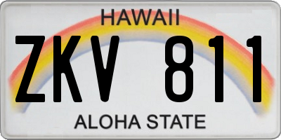 HI license plate ZKV811
