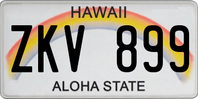 HI license plate ZKV899
