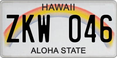 HI license plate ZKW046