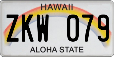 HI license plate ZKW079