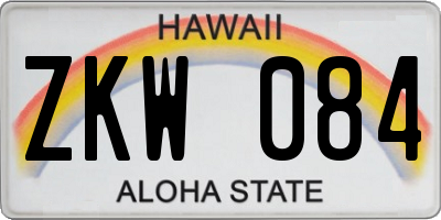 HI license plate ZKW084