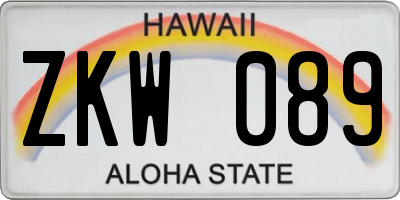 HI license plate ZKW089