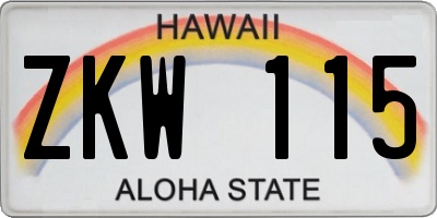HI license plate ZKW115