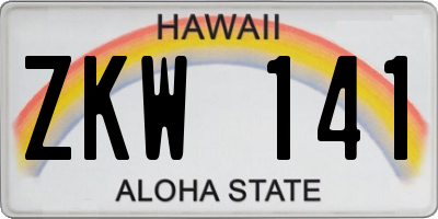 HI license plate ZKW141
