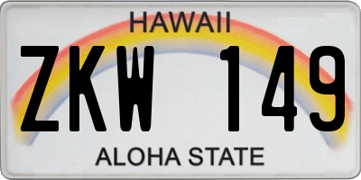 HI license plate ZKW149