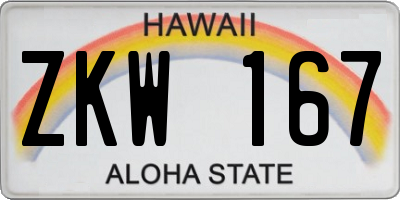 HI license plate ZKW167