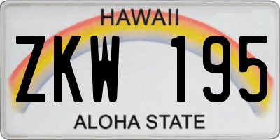 HI license plate ZKW195