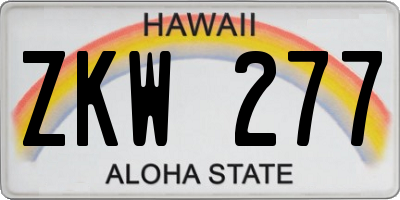 HI license plate ZKW277