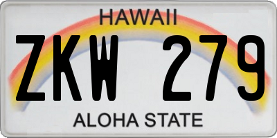 HI license plate ZKW279
