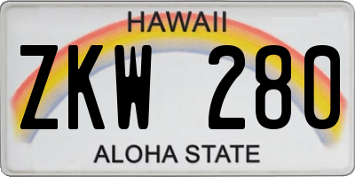 HI license plate ZKW280