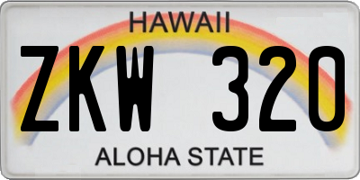 HI license plate ZKW320