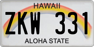 HI license plate ZKW331