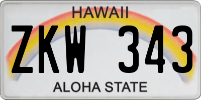 HI license plate ZKW343