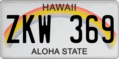 HI license plate ZKW369