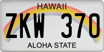 HI license plate ZKW370
