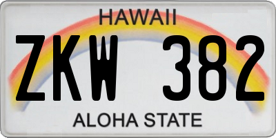 HI license plate ZKW382