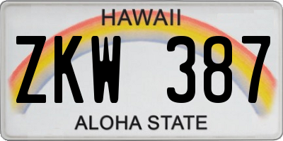 HI license plate ZKW387