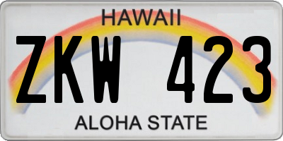 HI license plate ZKW423