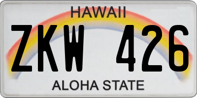 HI license plate ZKW426