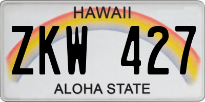 HI license plate ZKW427