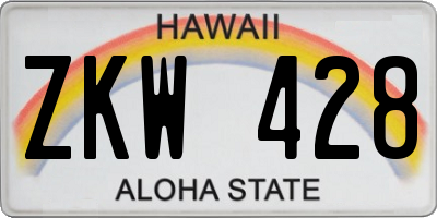HI license plate ZKW428