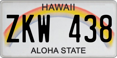 HI license plate ZKW438