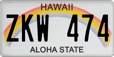 HI license plate ZKW474