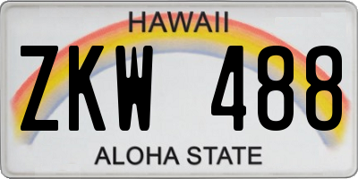 HI license plate ZKW488