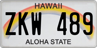 HI license plate ZKW489
