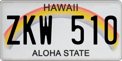 HI license plate ZKW510