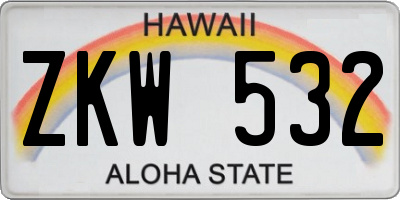 HI license plate ZKW532